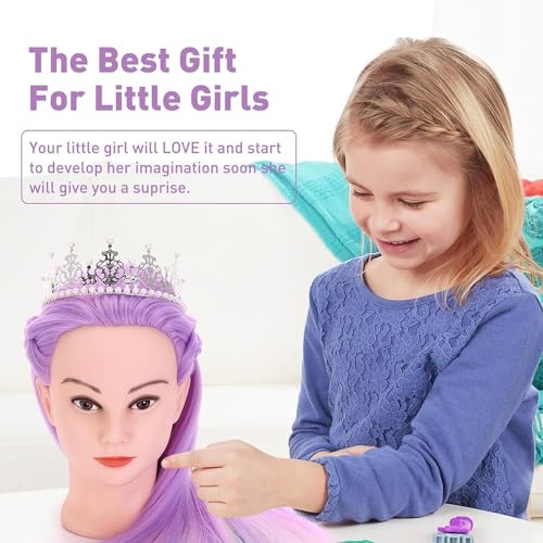 Mannequin Head, TopDirect 29" Hair Mannequin with Cosmetology Hair Doll Head to Practice on Styling Hairdressing Training Braiding with Clamp Holder & Tools for Women Girls