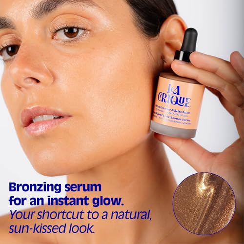Bronzing Face Serum - Hydrating Bronzer Drops with Hyaluronic Acid & Anti-Pollution Protection - Natural Sun-Kissed Glow for All Skin Types - Vegan Friendly, Clean Beauty - 1 fl oz