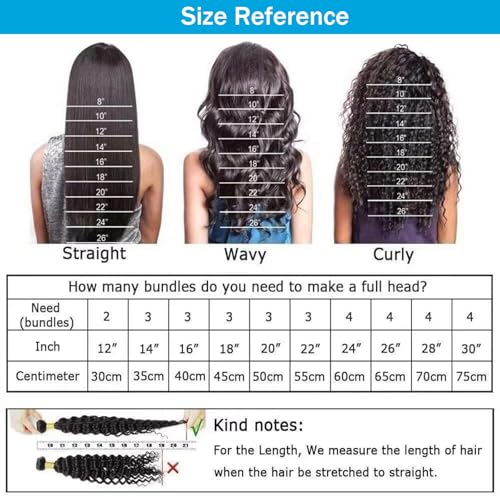 Water Wave Human Hair Bundles 16 18 20 Inch, Curly Bundles Human Hair Wet and Wavy, Soft Brazilian Weave Extensions for Black Women, 285g-300g