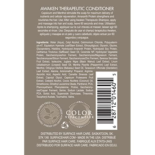 Surface Hair - Awaken Kit: Shampoo, Conditioner, Scalp Elixir and Therapeutic Treatment - for Thinning Hair, Hair Loss and Thickening