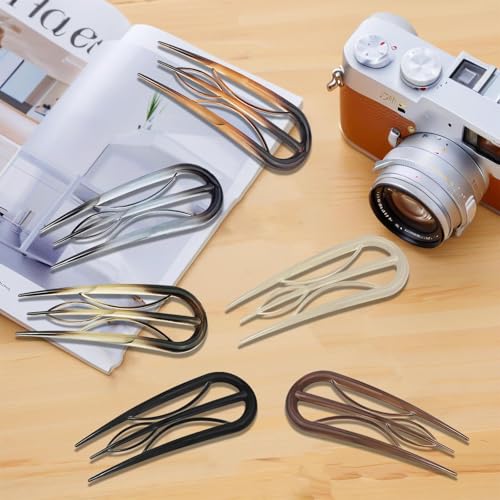 6Pcs French Hair Clips, U Shaped French Hair Pin Retro Fork Hair Pin Internal Teeth French Hair Clips, Tortoise Shell French Hair Pins for Women Thin Hair Buns Twist Hairstyle Accessories
