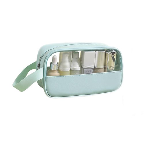 HUTUYIYI Clear Makeup Bag, Portable Travel Toiletry Cosmetic Bag Case for Women, TSA Approved Transparent PVC Waterproof Clear Pouch for Travel Essentials for Women - Sea Green