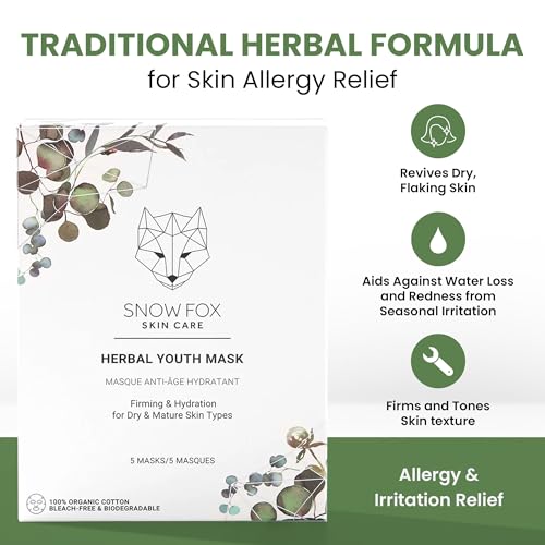 Snow Fox Herbal Youth Mask with Elasticity Production and Collagen Boost, 5-Pack