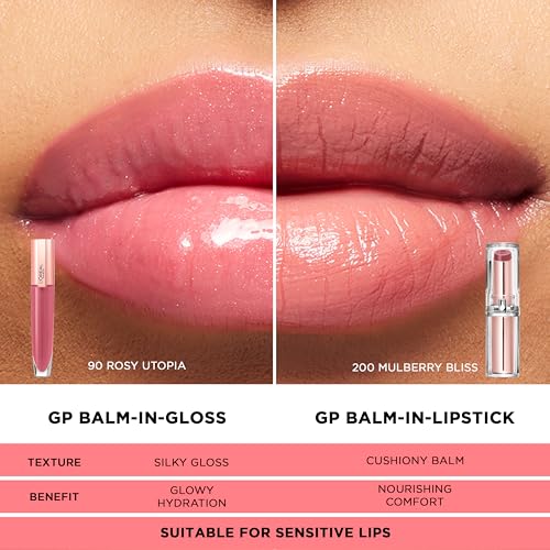 L'Oreal Paris Glow Paradise Hydrating Balm-in-Lipstick with Pomegranate Extract, Rose Mirage, 0.1 Oz