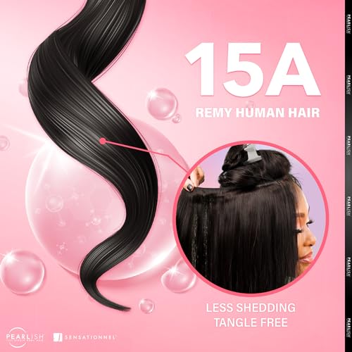 Sensationnel Pearlish bundle human hair - euro body deep pearl conditioned 15a soft remy beauty supply sew in or glue on bundles (24 Inch, NATURAL/BLACK)