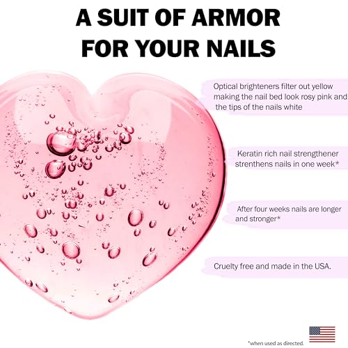 Perfect Formula Pink Gel Coat - Nail Strengthener and Strengthening Polish for Women, Extra Strong Nail Hardener, Keratin Treatment for Damaged Fingernails