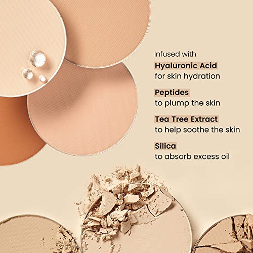 JOAH Perfect Complexion Cashmere Powder Foundation, Medium Face Coverage, Matte Finish, Korean Makeup, Compact Design For Oily & All Skin Types, 16 Hour Wear, Medium with Cool Undertones