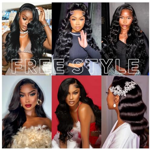 WestKiss 250 Density Body Wave Human Hair Wig Layered Cut Side Part Wig Human Hair 6x8 Lace Front Wigs Glueless Wigs Human Hair Wigs Pre Plucked Pre Cut For Black Women 16 Inch