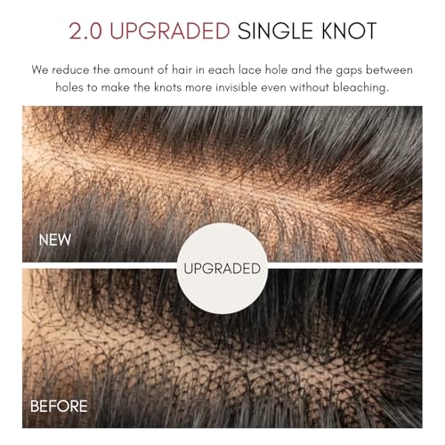 12A 5x5 Skinlike Real HD Lace Closure Only Water Wave Human Hair, 0.09mm Ultra-thin Invisible Curly Swiss HD Lace Closure Wet n Wavy Single Knot Pre Plucked Brazilian Virgin Natural Black 20Inch