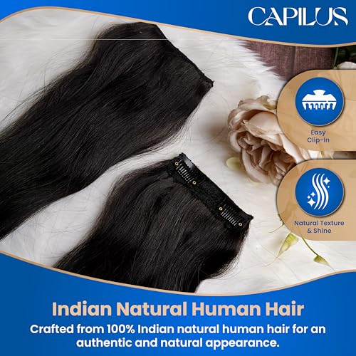 Capilus Clip-In Side Patches (Natural Black, 14 inch)
