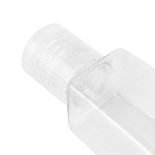 GINLANK 120 PCS 1oz/30ml Clear Empty Travel Bottles, Small Trapezoidal Flip Cap Squeeze Bottles, Portable Plastic Sample Bottle for Shampoo Lotions Shower Gel Makeup