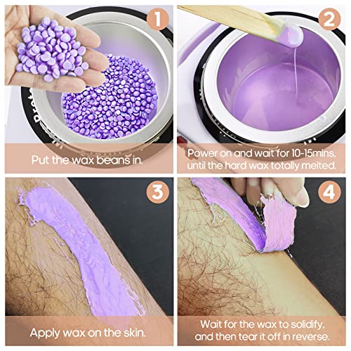 1.2L Double Wax Warmer Machine for Hair Removal, Professional Electric Wax Heater with Adjustable Temperature, Including 40PCS Wooden Wax Sticks