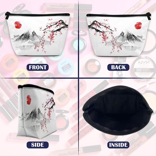 Makeup Bag Japanese Cherry Blossom Cosmetic Bag for Women, Sun Fuji Mount Travel Small Bag for Purse, Pouch for Toiletries Water Resistant Gift 9.5¡¿5.9 Inch