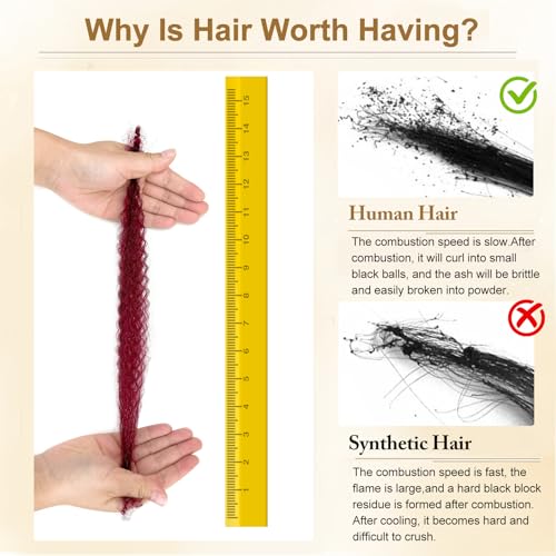 8 Inch Human Braiding Hair Afro Kinkys Bulk Human Hair for Dreadlocks Extensions Repair Locs Soft Locs1 Bundle 40 Gram (8Inch, 99j)