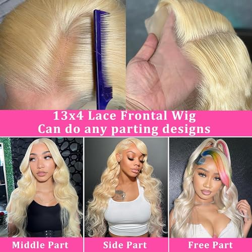 Blonde Wig Human Hair HD 613 Lace Front Wigs Human Hair 13X4 Body Wave Lace Front Wig Human Hair Pre Plucked With Baby Hair 24 Inch
