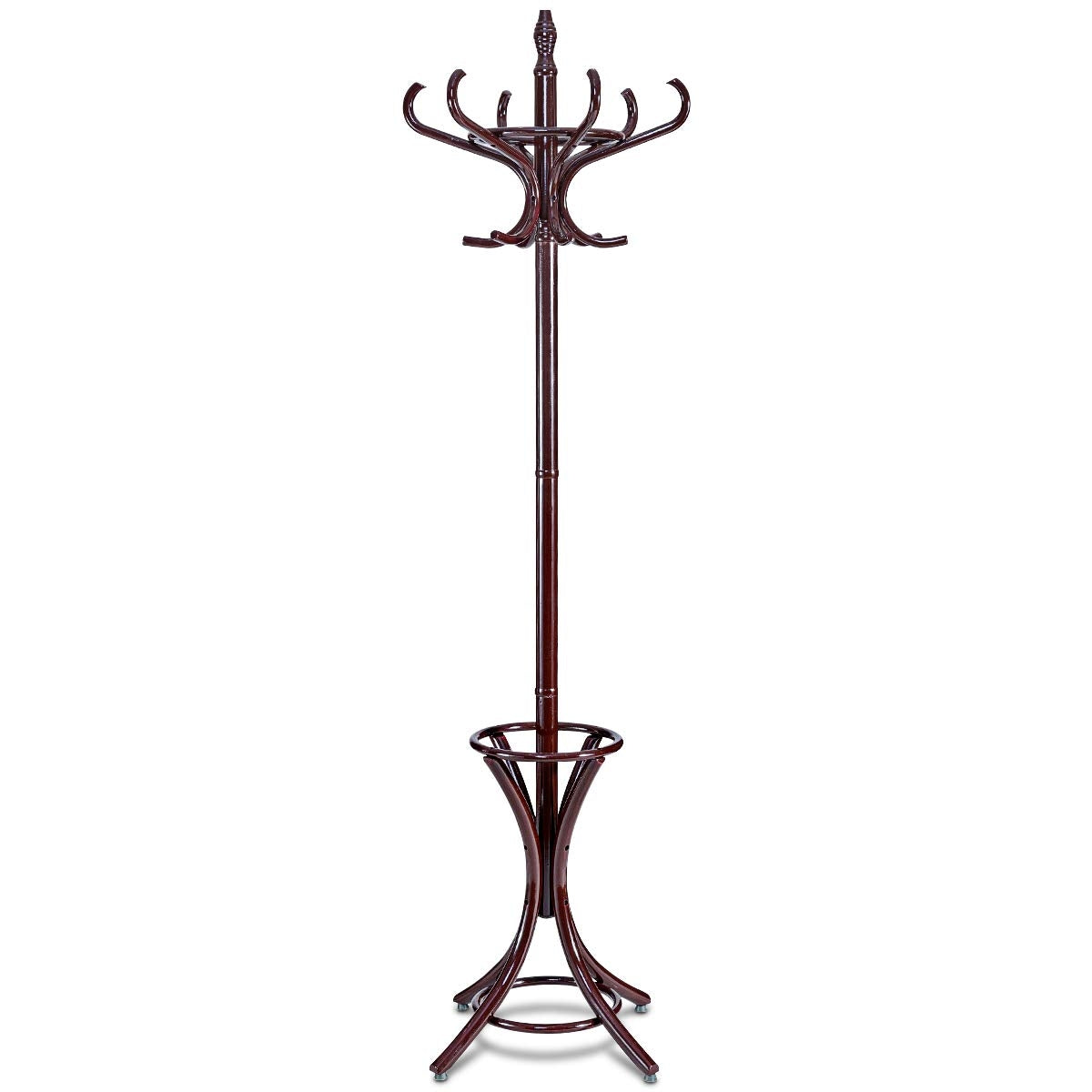 Metal Coat Tree Stand - 12 Hooks, Vintage Design