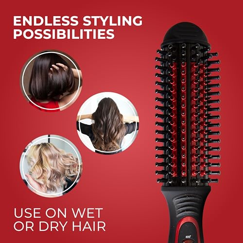 FHI Heat Stylus Thermal Styling Brush ? Multi-Functional Thermal Brush for Smoothing, Volumizing, Curling, Flipping ? Thermal Round Brush w/Tourmaline Ceramic for Frizz-Free, Smooth Hair