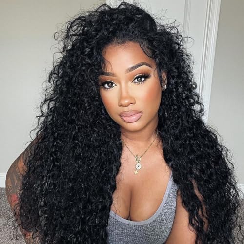 OQ Hair Water Wave Half Wig Human Hair Adjustable Drawstring 180% Density 3 In 1 Beginner Friendly Glueless Wear and Go Half Human Hair Wig for Women 22 Inch