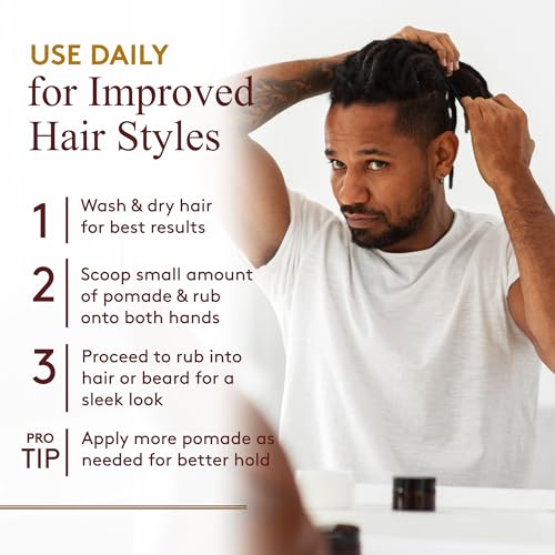 Okay-MEN Castor Oil Beard and Hair Pomade for Men - Castor Oil Pomade for Men, Supports Beard and Hair Growth, Moisturize, Styling - 4 Oz (Pack of 2)