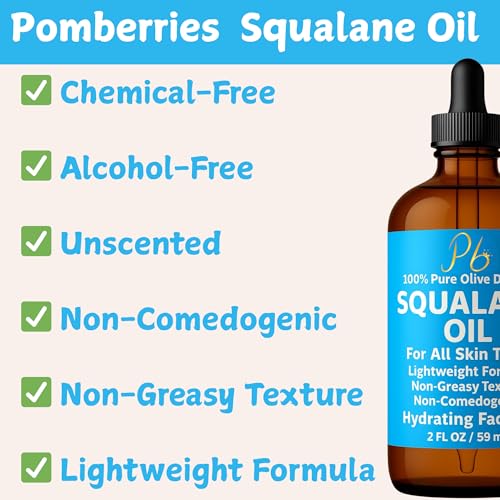 Squalane Oil ? 100% Plant-Derived, Lightweight & Fast-Absorbing, Squalane Oil for Face, Anti-Aging, Dry Skin, Hair & Body | Non-Greasy, Non-Comedogenic Moisturizer | 2 fl oz