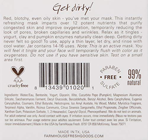 FarmHouse Fresh Splendid Dirt Nutrient-Rich Mud Mask , 3.2 Fl Oz (Pack of 1)