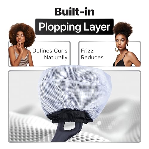 Hooded Hair Dryer Attachment with Dual Turbo Airflow & Soft Headband ? Speeds Up Drying for Curly Hair, Reduces Heat on Ears & Neck ? Large Hair Dryer Bonnet for Deep Conditioning at Home