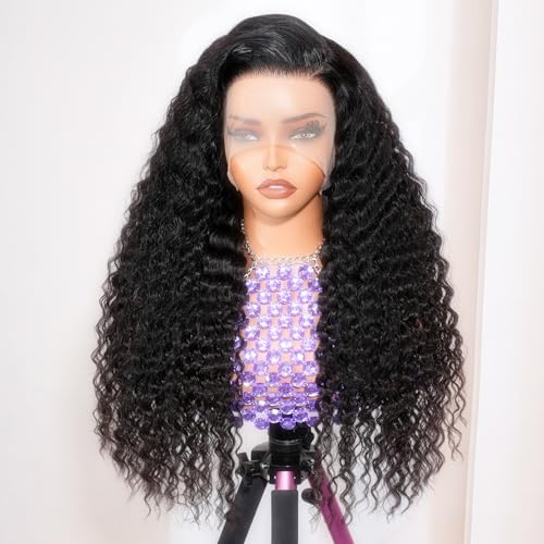 30 Inch 250 Density Deep Wave Wig 13x6 Deep Wave HD Lace Front Wigs Human Hair For Women, Pre Plucked, Tangle Free, Minimal Shedding, Full Volume 330g, Natural Look For Daily Wear