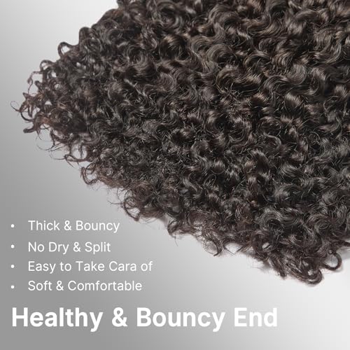 ASHINE Burmese Raw Human Hair Bundles ? Tight Curly Unprocessed 100% Human Hair Single Bundle 16 Inch, Minimal Shedding Natural Black