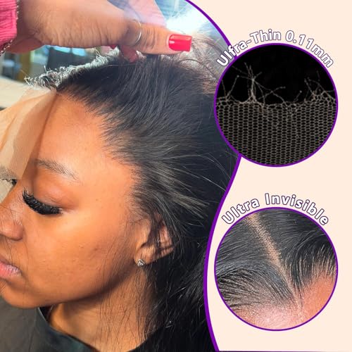 30 inch Body Wave Lace Front Wigs Human Hair 180% Density HD Lace Frontal Wigs 13x6 Lace Front Wigs Human Hair Wigs for Black Women Natural Color