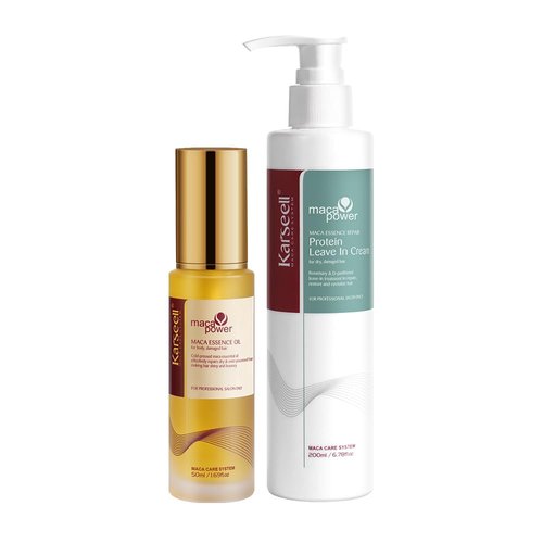 Karseell Argan Oil Hair Serum + 150ml Repair Protein Cream Leave-In Conditioner for Dry, Damaged Hair