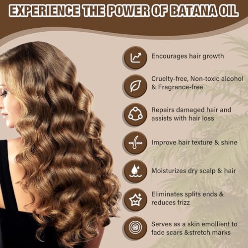 Andreyt Raw Batana Oil for Hair Growth, 100% Natural Pure Dr. Sebi Batana Oil from Honduras, Prevent Hair Loss, Promotes Hair Growth and Thickness for Men & Women
