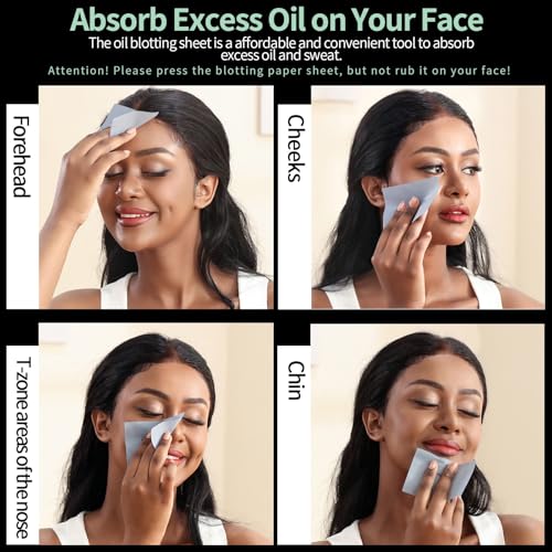 FANDAMEI 600 Counts Oil Blotting Sheets For Face, Blotting Paper for Oily Skin, Oil Control Film, Oil Absorbing Sheets For Face, Oil Absorbing Tissues, Oil Blotting Papers