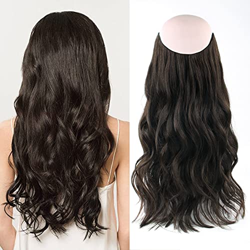 SASSINA Remy Wire Hair Extensions, Natural Black Wire Extensions Real Human Hair with Secret Fish Line Removable Clips 120 Grams 20 Inch #1B