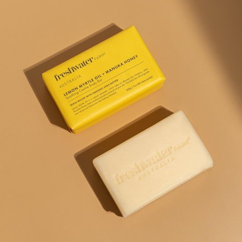 Freshwater Farm Australia Natural Soap Bar- Lemon Myrtle+Manuka Honey- 7 oz x 8 Pack- Castile Bar Soap, Natural Soap Bar, Bar Soap, Body Soap Bars- Essential Oils For Sensitive Skin