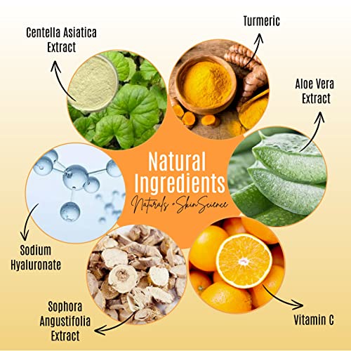 Turmeric Serum for Face + Glow-Boosting Vitamin C Serum ?Organic Moisturizer for Acne, Dark Spots & Clear Skin? Boosts Hydration for Dry & Tired Skin ? Anti-Aging Formula for Glowing Skin, 4 FL OZ