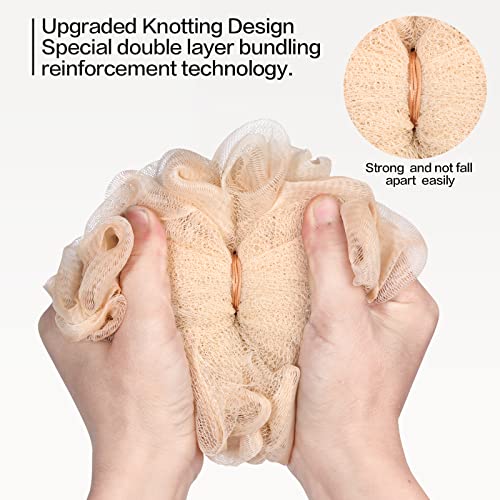 Fishent Loofah Bath Sponge Shower Loofahs, 4 Pack Soft Loofa Exfoliating Body Scrubber Mesh Shower Puff Pouf Ball Luffa for Men and Women(50g/pcs)