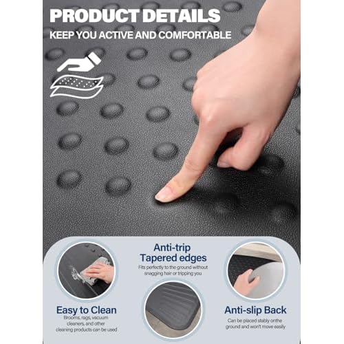 Lanstics 3.3ft. x 5ft. Salon Floor Mat, Anti Fatigue Barber Shop Chair Mat for Hair Stylist Barber Station Mat Beauty Floor Mats for Barber Chair Office Comfort Floor Mat for Salon & Barber