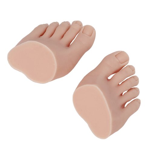 Fayelume 1 Pair Fake Foot, Silicone Feet, Nail Art Training Foot, Silicone Practice Feet Model, for Pedicure, Toe Nail Art, Acrylic Nails