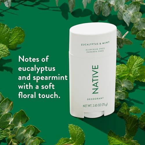 Native Deodorant | Natural Deodorant for Men, Aluminum Free with Baking Soda, Coconut Oil and Shea Butter | Eucalyptus & Mint