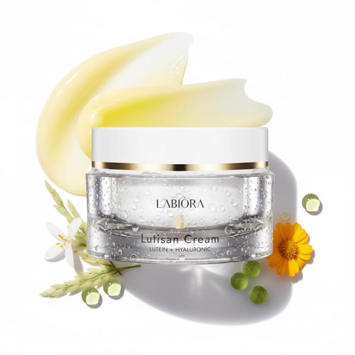 Labiora Lutisan Facial Moisturizer - Lutein, Niacinamide & Natural Extracts Daily Cream for Face with Soothing & Cooling Care with Hydration, and Gentle Skin Support K-Beauty (1.69 fl. oz/50ml)