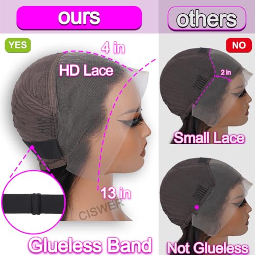 Lace Front Bob Wig Human Hair Short Bob Wigs for Black Women 13x4 Lace Wigs Human Hair Pre Plucked Straight Natural Color 180 Density 14 Inch