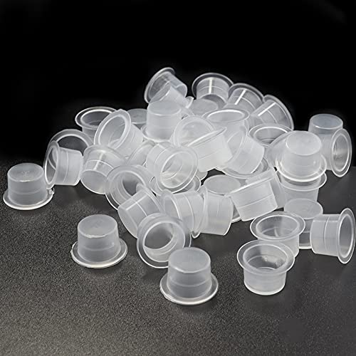 Tattoo Ink Caps - 100Pcs Medium Disposable Plastic Pigment Caps Cups for Tattoo Ink, Tattoo Supplies (Medium.13mm—100PCS)…