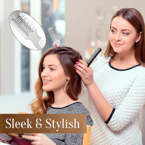 Fac?n Razor Comb for Hair Cutting - Professional Hair Cutting Comb Kit with 12 Replacement Blades, Double Edge Shaper for Salon & Home, Premium Styling Thinning Texturizing Split Ends Trimming Razor