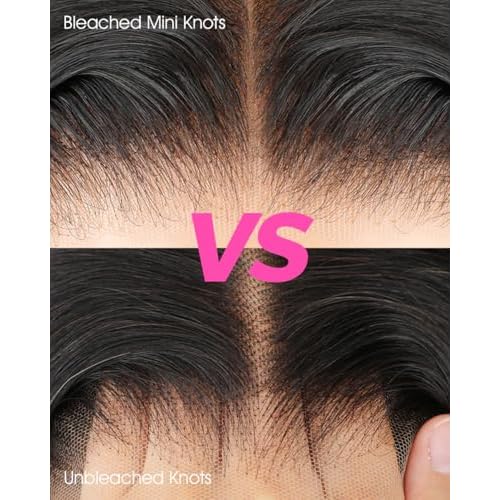 BGM GIRL 9x6 M Cap Water Wave Glueless Wig Human Hair Pre Bleached Tiny Knots Pre Cut HD Lace 180% Density Deep Wave Wear Go Wig Pre Plucked Transparent Lace Natural Black 18 Inch