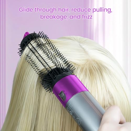 Upgraded Round Volumizing Brush for Dyson Airwrap, Round Brush Attachment Compatible with Airwrap HS01/05/08, Flexible Bristles for Root Lift Volume Frizz Control Styling Volumizing, Rose