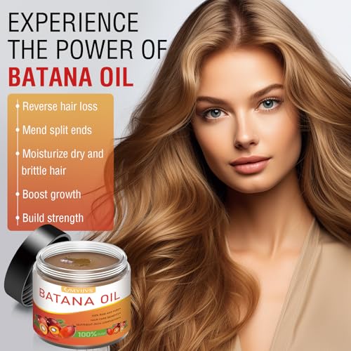 Batana Oil for Hair Growth: 100% Organic & Pure Dr Sebi Unrefined Batana Oil from Honduras - Repairs Damaged Hair - Prevents Hair Loss - Enhances Hair Thickness for Men & Women 4.2 oz