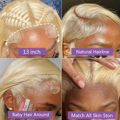 30 Inch 613 Blonde Wig Human Hair 180% Density 13x6 Body Wave Lace Front Wigs Human Hair Glueless Wigs Pre Plucked With Baby Hair (30 inch, 613 Blonde Wig)