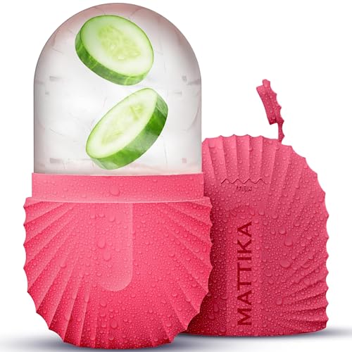 Ice Roller for Face and Eye Glow Naturally and Skincare, Ice Face Roller, Ice Facial Cube, Silicone Ice Mold, Ice Roller Face for Beauty and Skin Care Gift for Men & Women Face Ice Roller (Pink)