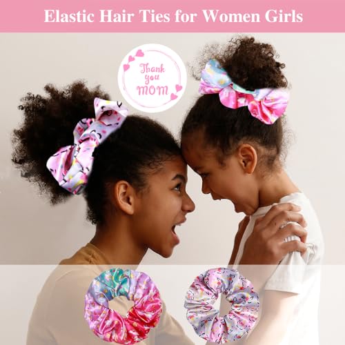 2+2 Satin Bonnets with Scrunchies for Kids, Cute Hair Bonnets for Girls Sleeping Curly Hair, G