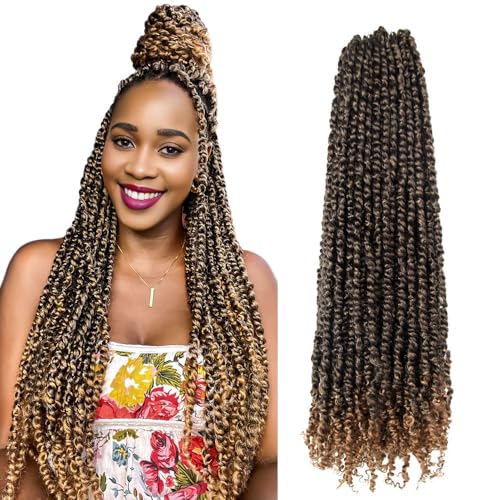 Passion Twist Hair,24 Inch Passion Twist Braiding Hair,Long Pre Looped Crochet Twist Jumbo Pre-twisted Two Strand Braids 8 Packs (T27/Ombre Honey Blonde)